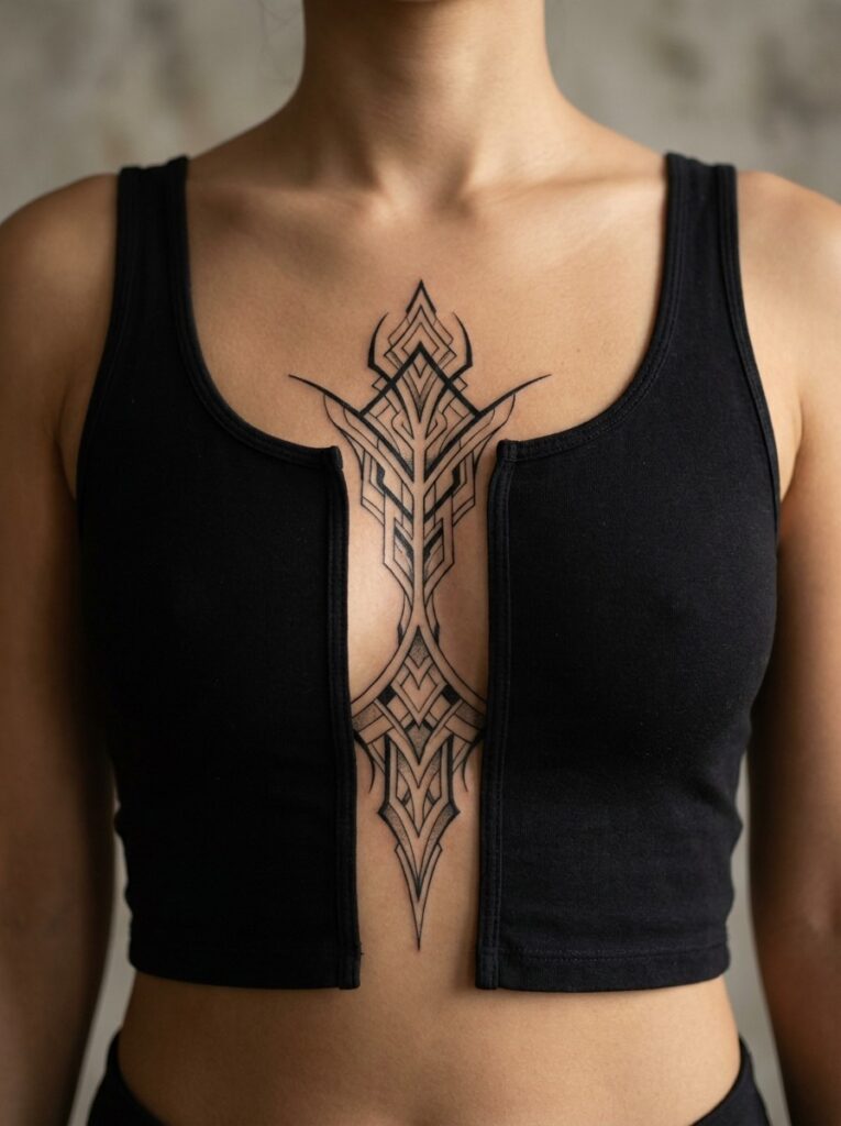 cybersigilism sternum chest tattoo