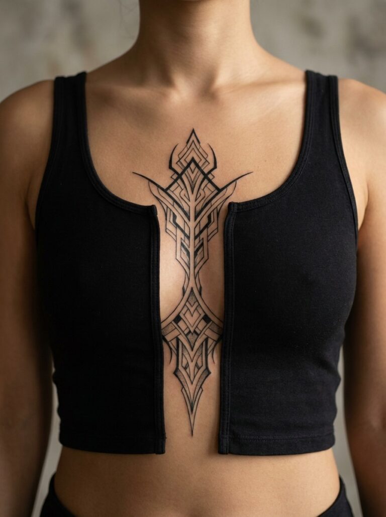 Sternum and Chest Tattoos