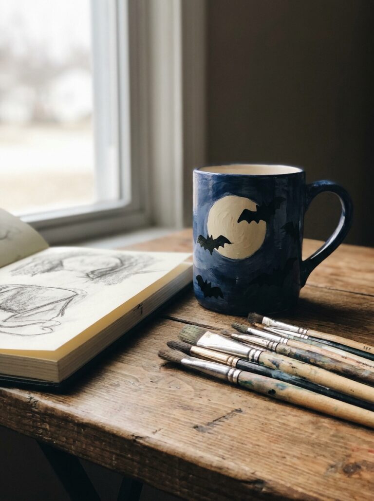 5. Flying Bats and Full Moon Mug