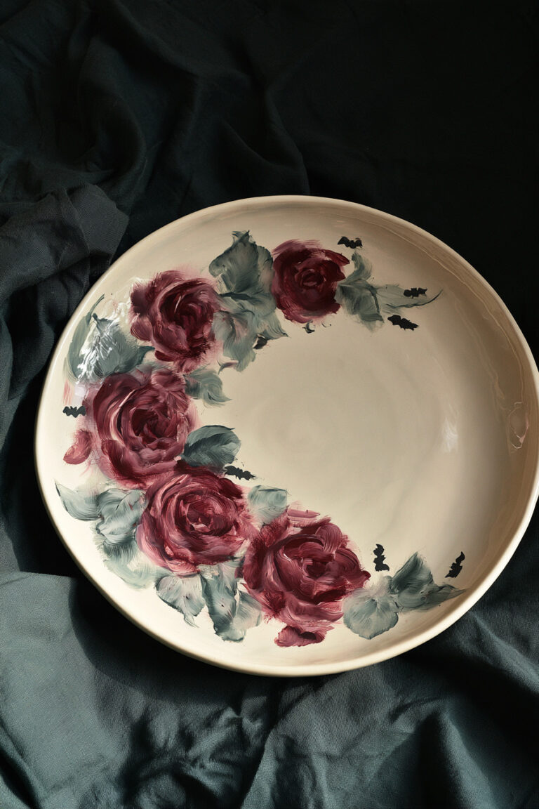 19. Gothic Rose and Bat Plate
