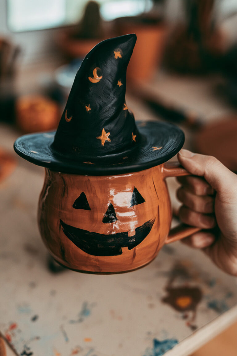 2. Witch-Hat Jack-o’-Lantern Mug