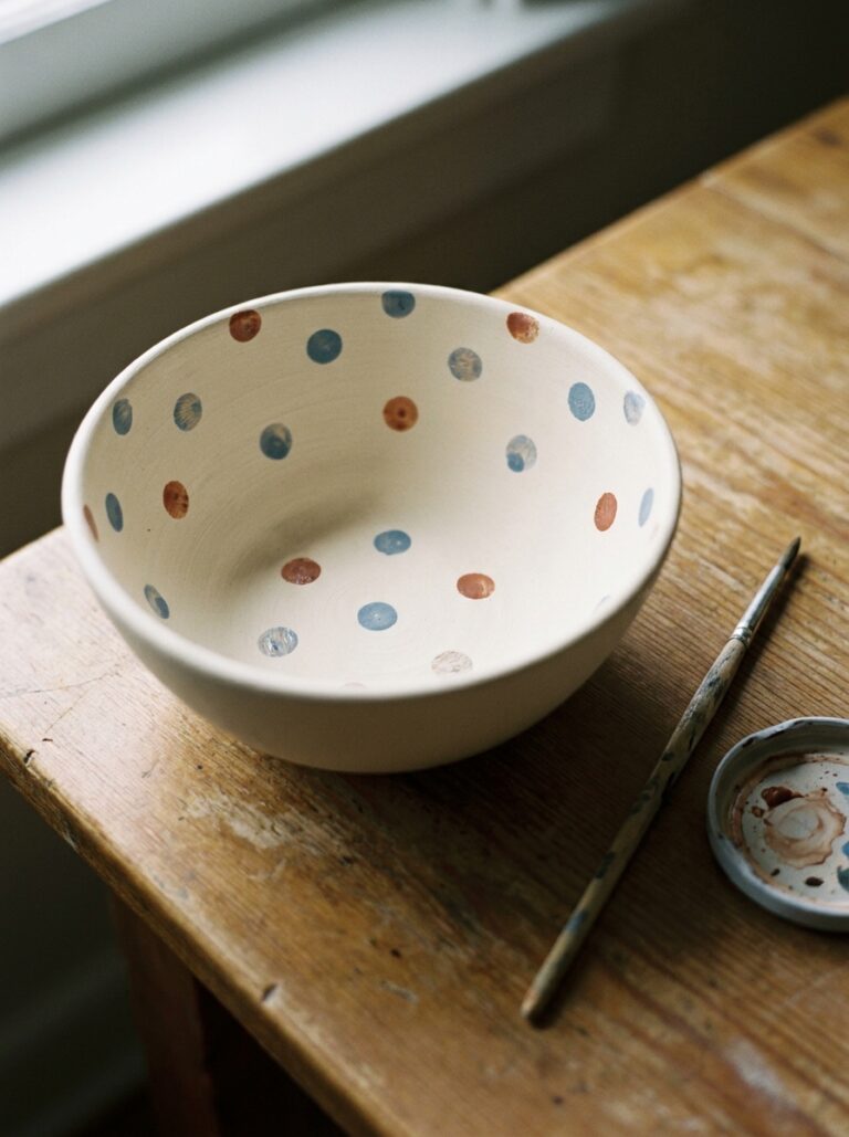 1. Simple polka dot bowl