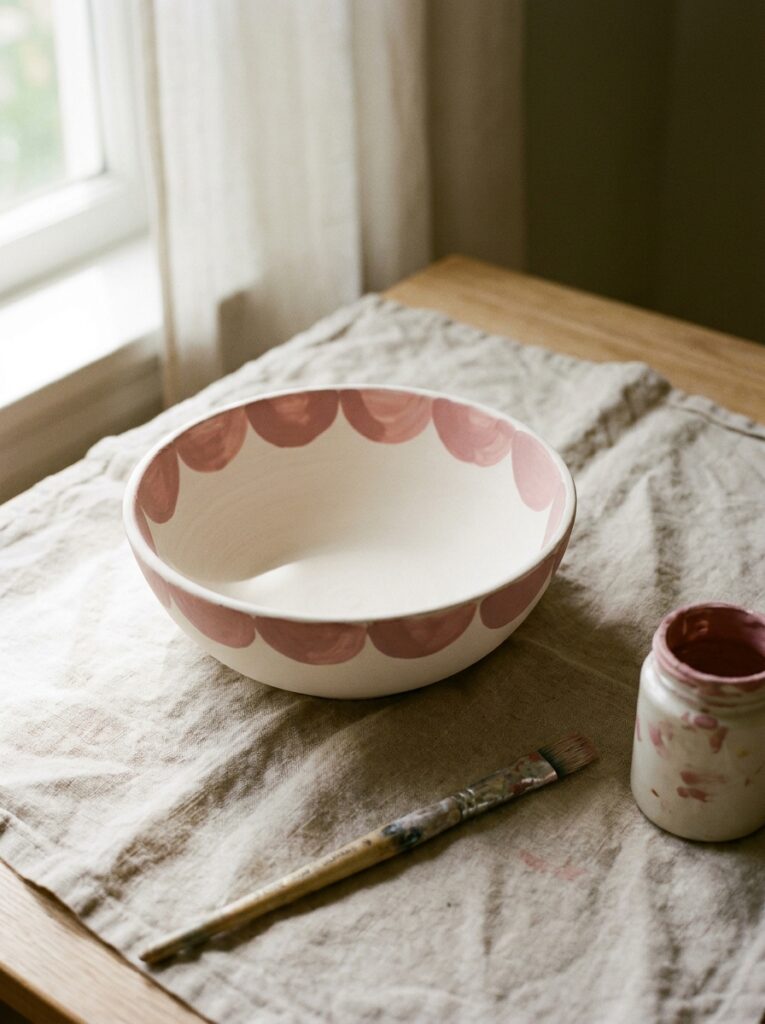 pottery bowl painting ideas Scalloped edge