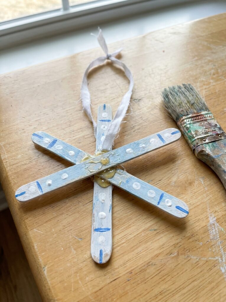 Seasonal Craft Ideas for Kids -Popsicle Stick Snowflake