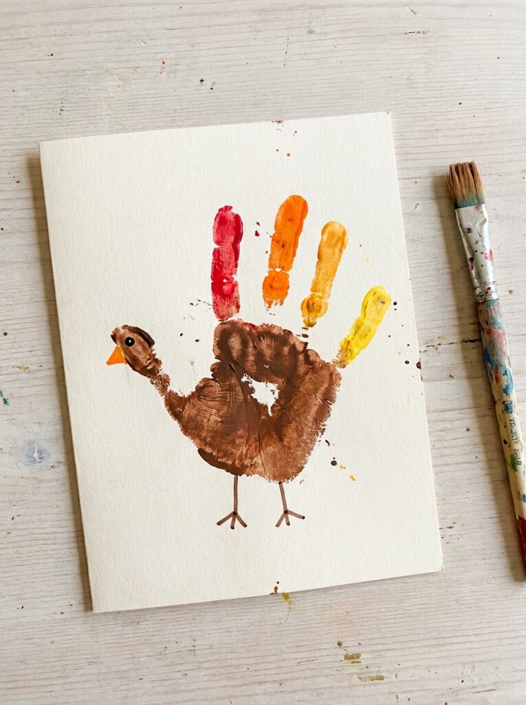 Seasonal Craft Ideas for Kids-Handprint Turkey