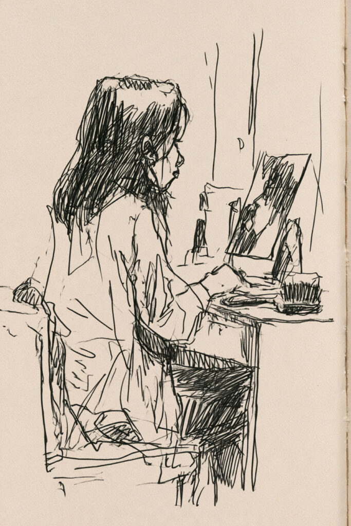 cozy girl aesthetic drawings - Cozy Bedroom Vanity Scene