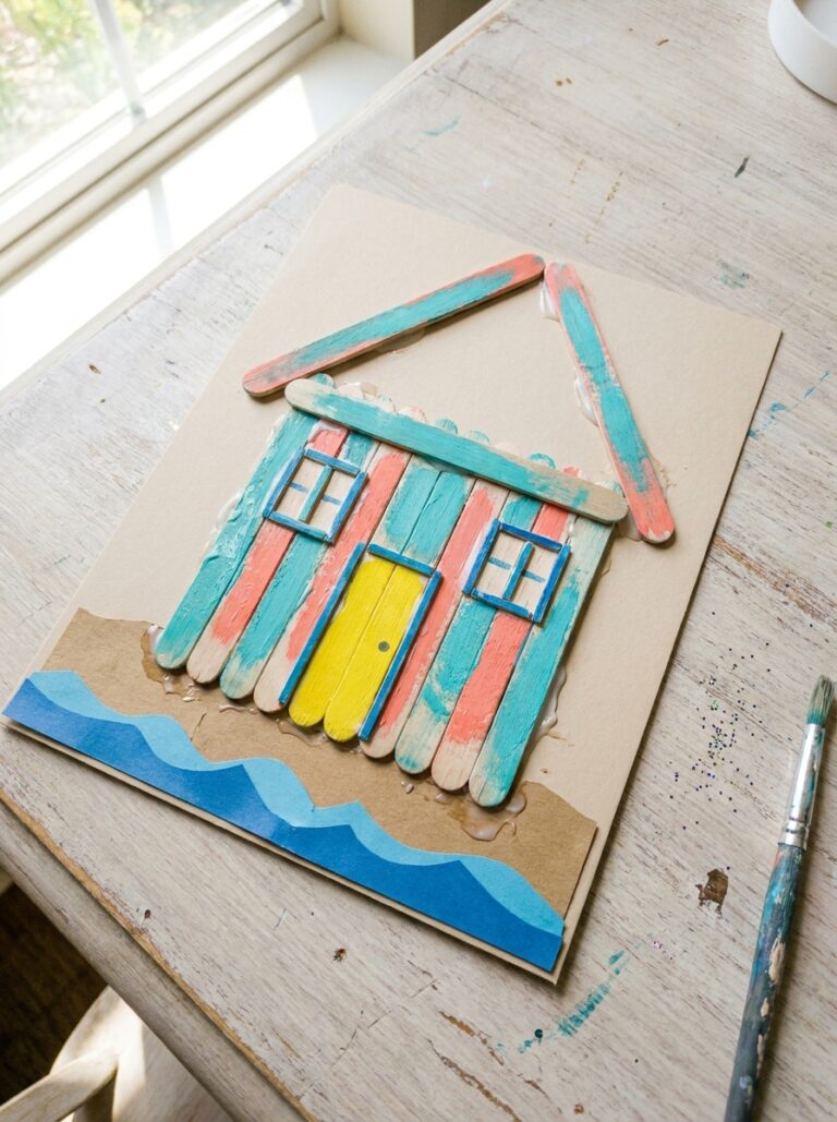 21. Popsicle Stick Beach House