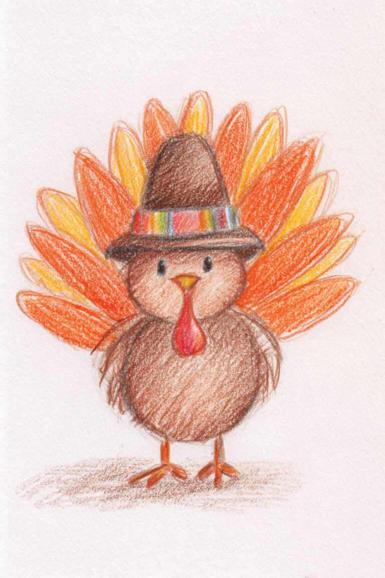10. Cute Turkey in a Hat