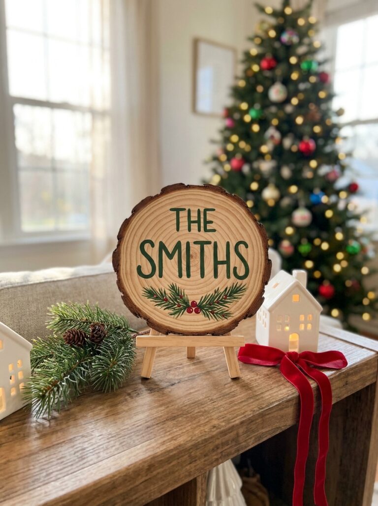 17. Personalized Wood Slice Signs