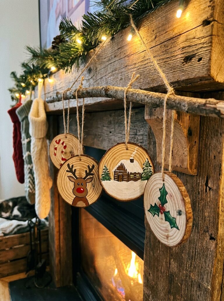16. Wood slice ornaments