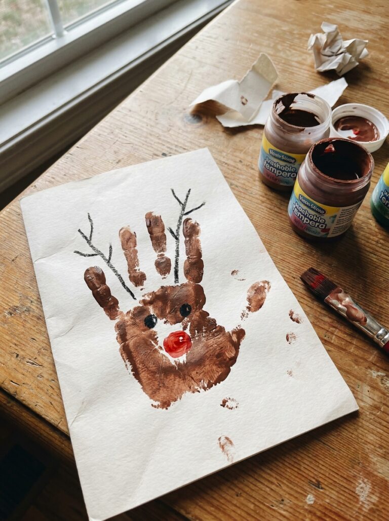 1. Handprint Reindeer Card