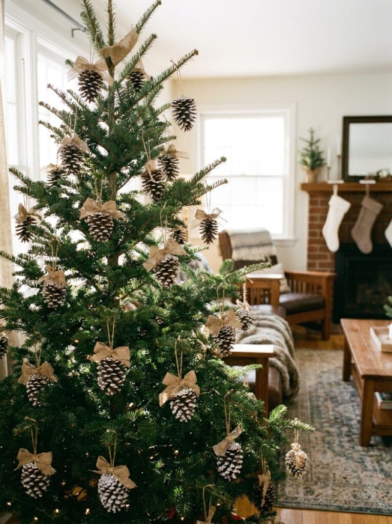 diy holiday decorations  Pinecone ornaments