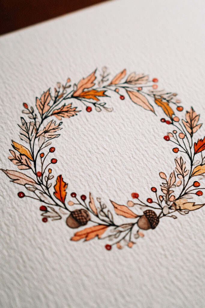 fall doodle ideas Harvest Wreath Border