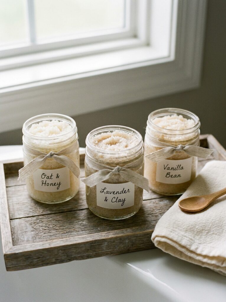 christmas craft ideas Homemade Sugar Scrub Jars