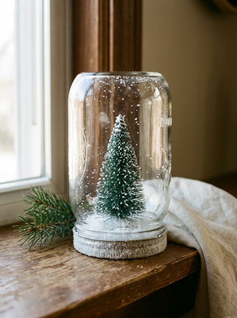 9. Mason Jar Snow Globe