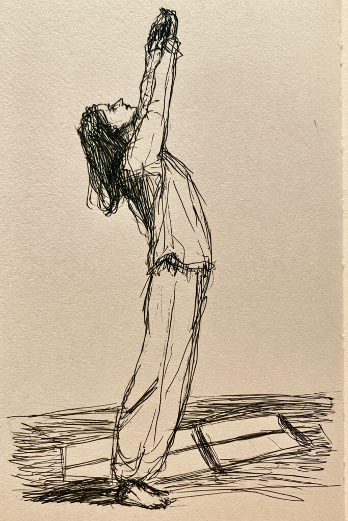 cozy girl aesthetic drawings - Morning Stretch in Sunlight
