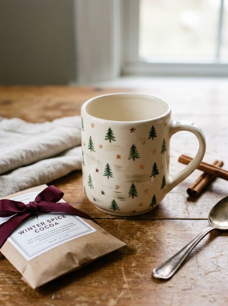 christmas craft ideas Painted Mug with Hot Cocoa Mix