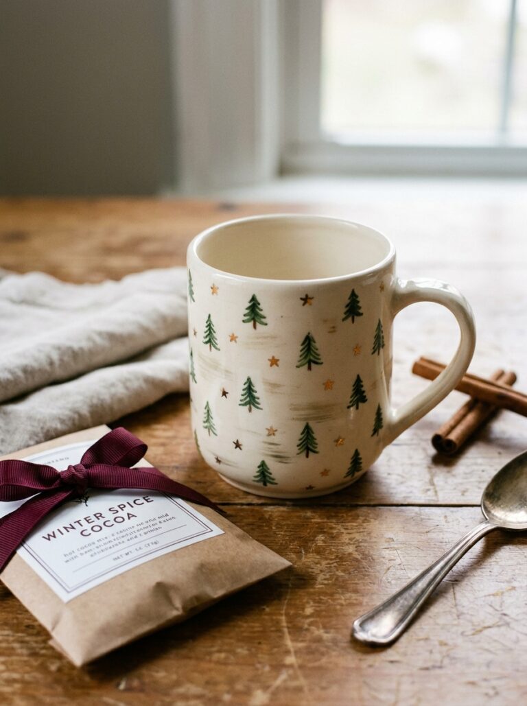16. Painted Mug with Hot Cocoa Mix