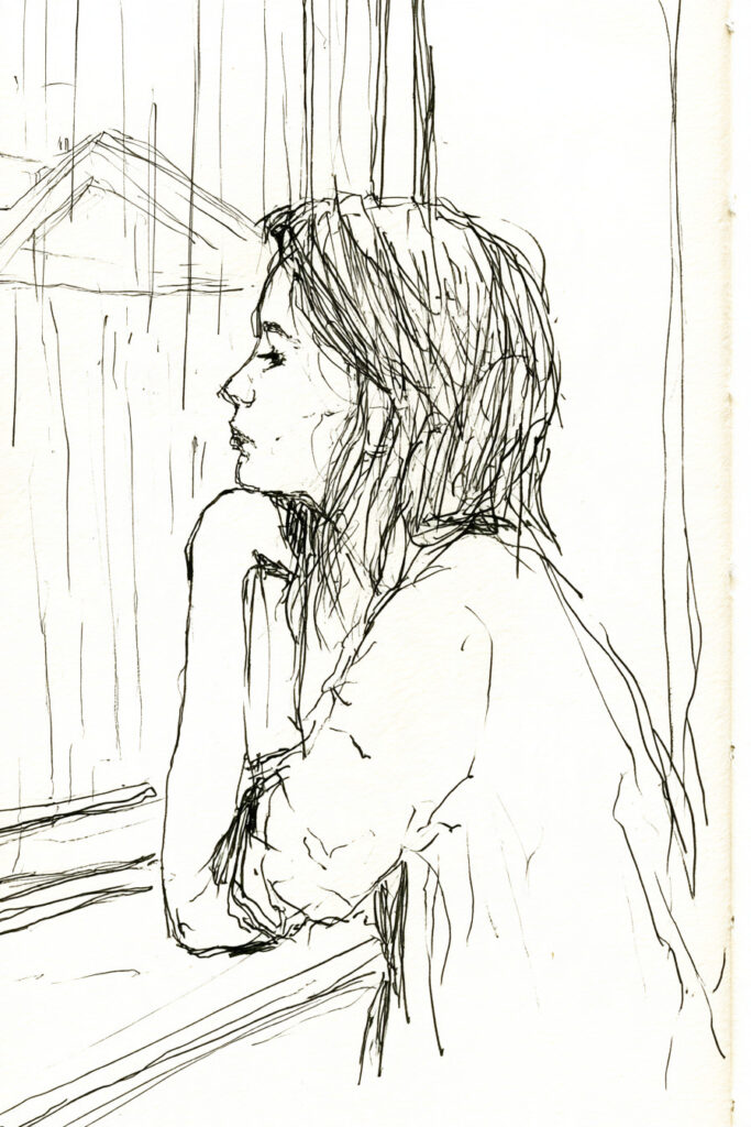 cozy girl aesthetic drawings - Rainy Day Window Watching