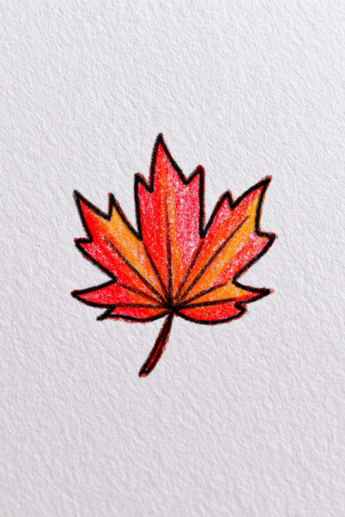 fall doodle ideas Simple Maple Leaf