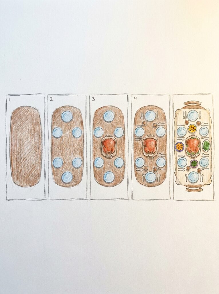thanksgiving drawing ideas for kids Step-by-Step Thanksgiving Table