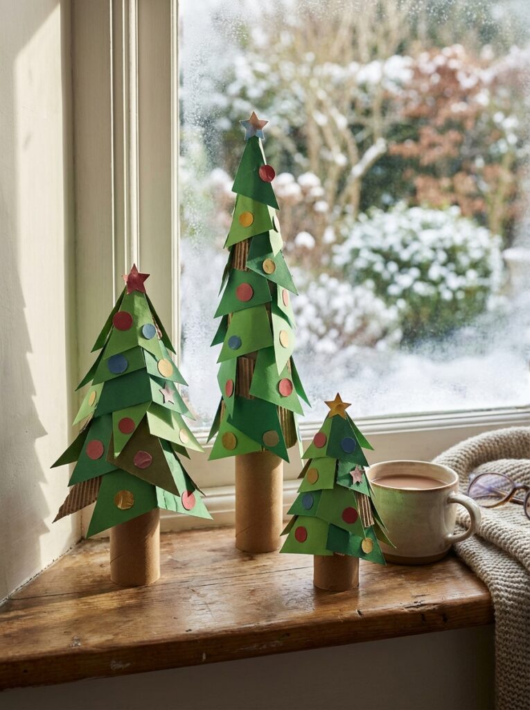 christmas craft ideas Toilet Roll Christmas Tree