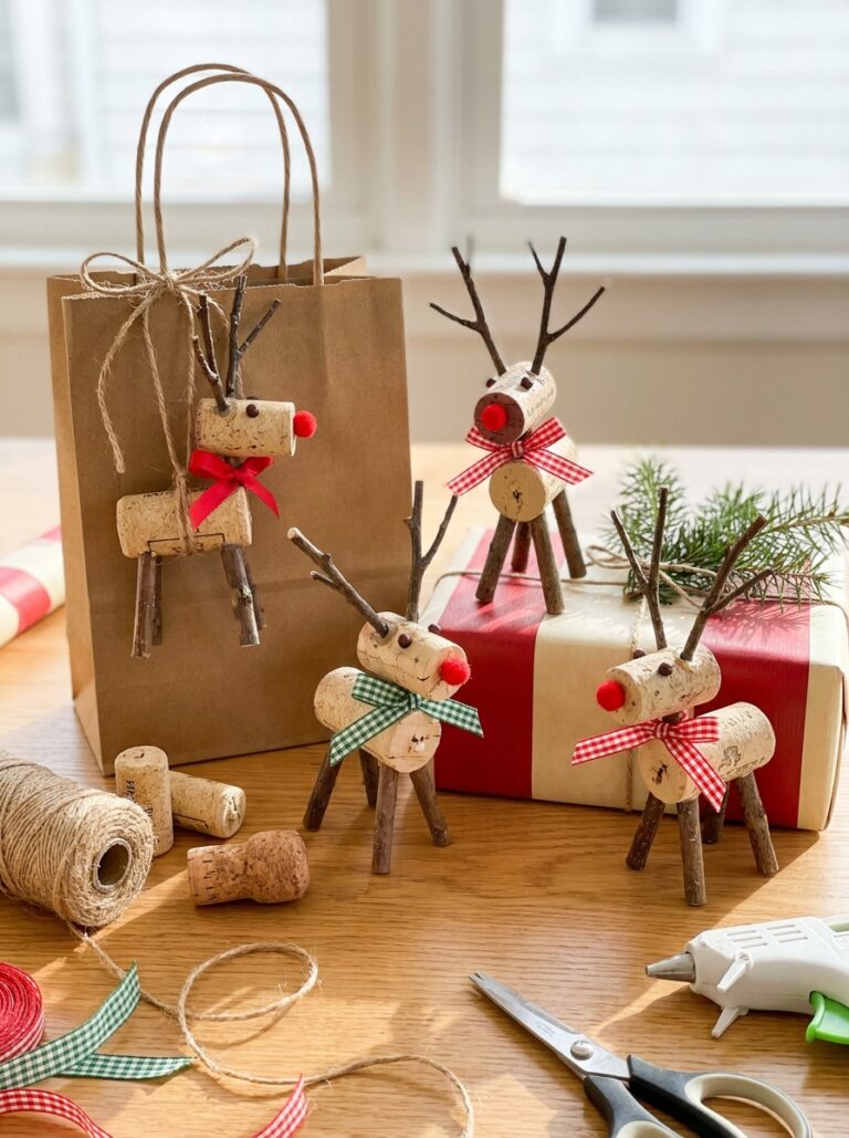 23. Wine Cork Reindeer