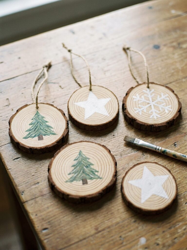 20. Wood Slice Ornaments